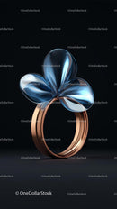 Elegant Butterfly-Shaped Ring in Rose Gold with Silver Finish
