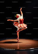 Creative Ballerina Figurine Made of Fresh Strawberries and Cream