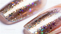 Close up of sparkling glitter nail art manicure