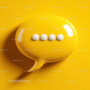 Modern Speech Bubble with Yellow Buttons on Bright Yellow Background