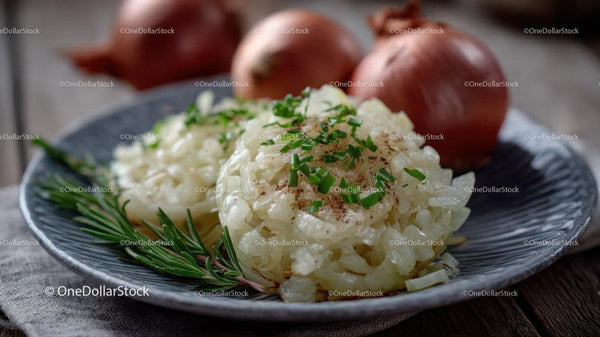 Creamy Mashed Potatoes with Onion Garnish and Fresh Herbs