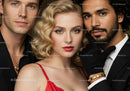 Elegant Confident Group Portrait of Diverse Fashionable People