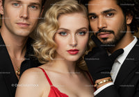 Elegant Confident Group Portrait of Diverse Fashionable People