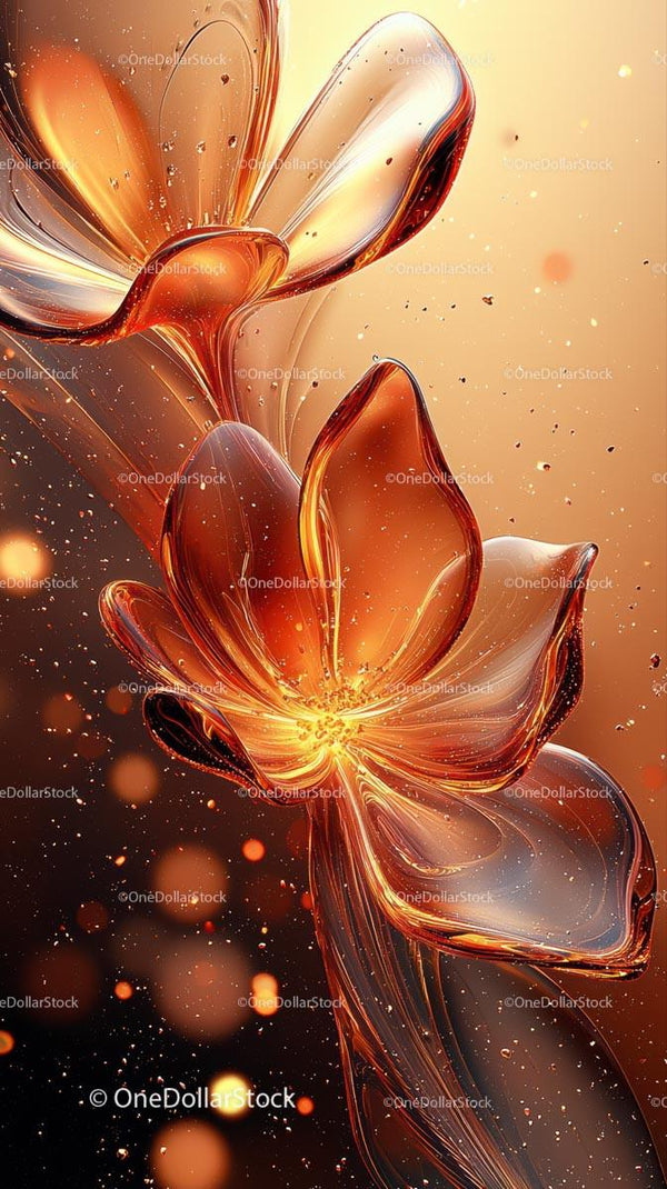 Elegant Metallic Liquid Flow with Gold Accents