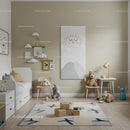 Cute Kids Room with Plush Toys and Cloud Wall Art in Modern Nursery