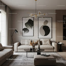 Stylish Modern Living Room with Abstract Wall Art and Cozy Decor
