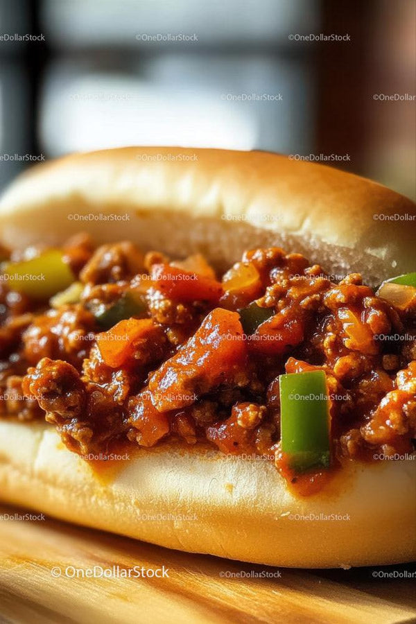 Hearty Sloppy Joe Sandwich with Ground Beef and Vegetables