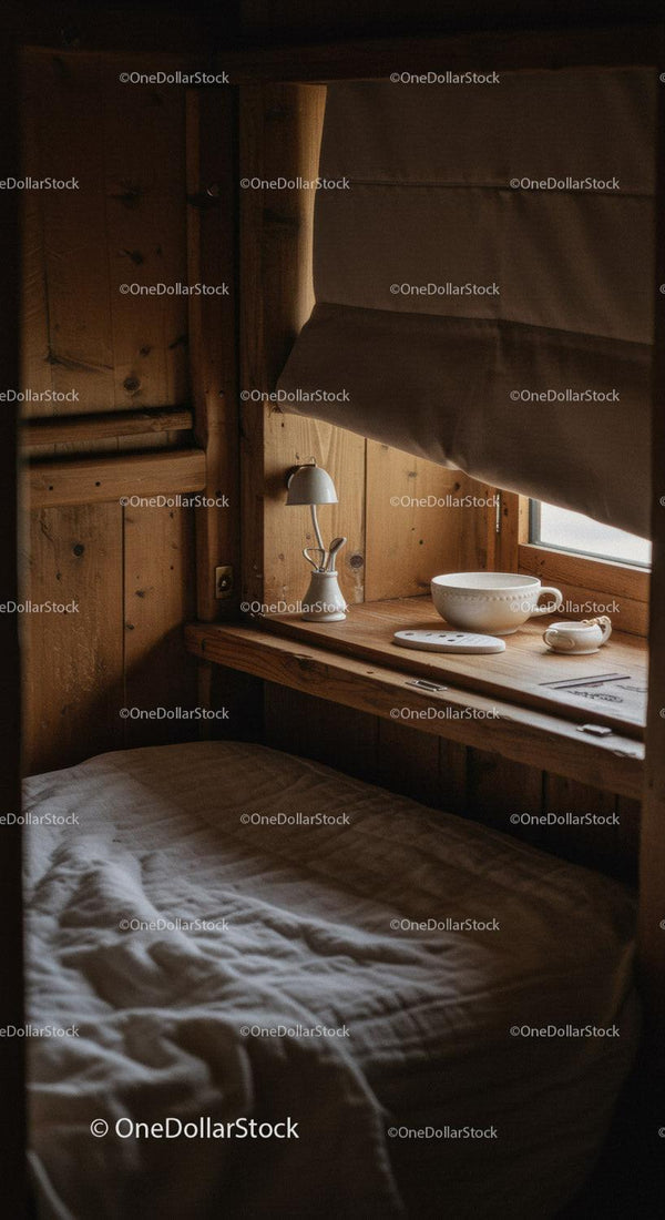 Cozy Rustic Bedroom with Wooden Walls and Soft Bedding