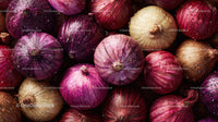 Colorful Onion Bunch with Water Droplets for Fresh Produce Display