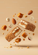 Caramel Nut Chocolate Bar with Almonds and Honey Drizzle