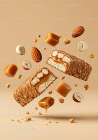 Caramel Nut Chocolate Bar with Almonds and Honey Drizzle