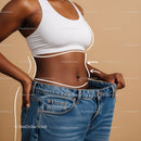 Confident Woman Demonstrating Body Transformation and Weight Loss