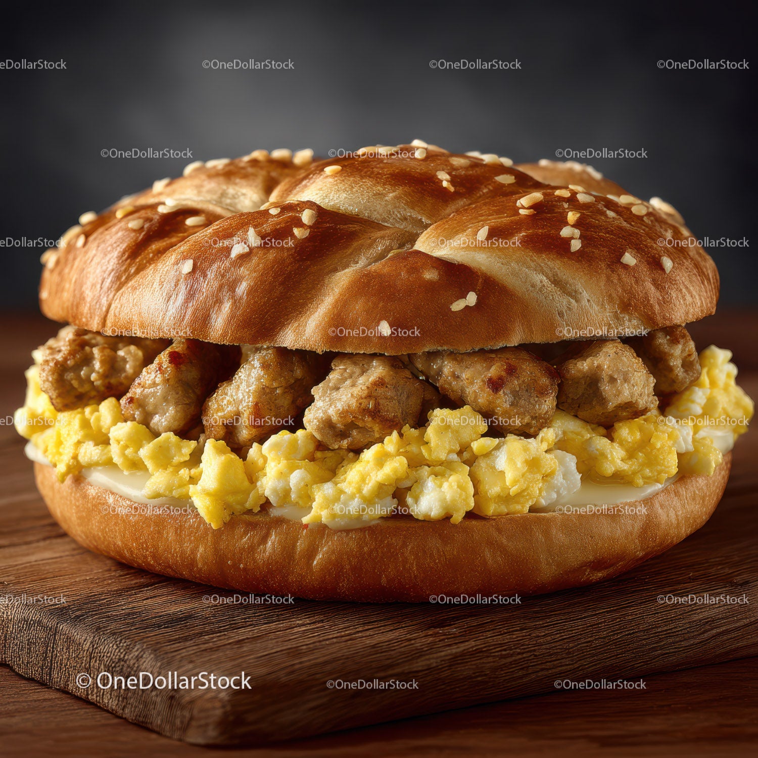 Savory Fried Chicken and Egg Breakfast Sandwich on a Bun