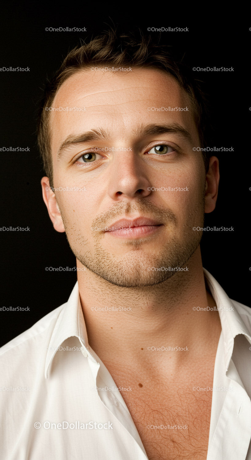 Portret pewnego siebie młodego mężczyzny z bliska