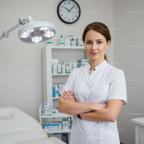 Portrait of a Female Healthcare Professional in a Modern Clinic