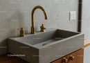 Elegant Concrete Sink with Gold Faucet for Modern Bathrooms and Kitchens