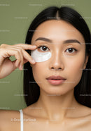Young Woman Applying Eye Patch for Skincare Routine