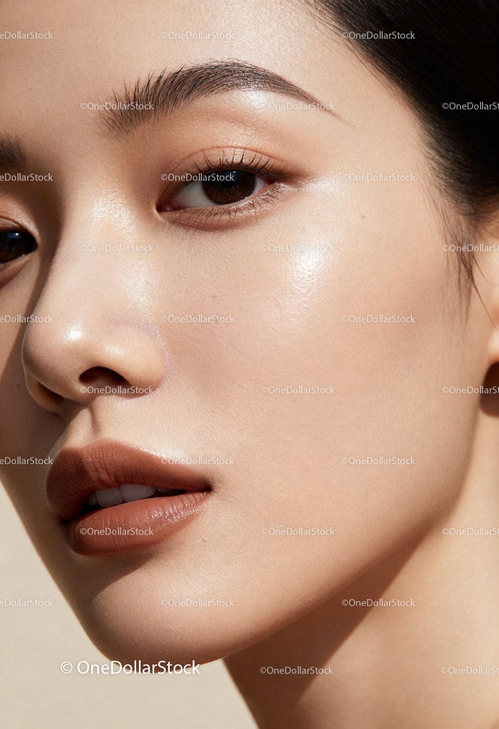 Close Up of Woman with Radiant Flawless Skin