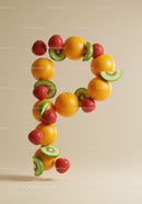 Number Nine Composed of Fresh Citrus and Berries