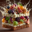 Fresh Fruit and Cream Layered Dessert with Assorted Fruits