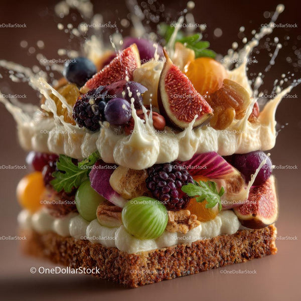 Fresh Fruit and Cream Layered Dessert with Assorted Fruits