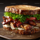 Gourmet Bacon and Lettuce Sandwich with Tomato and Cheese