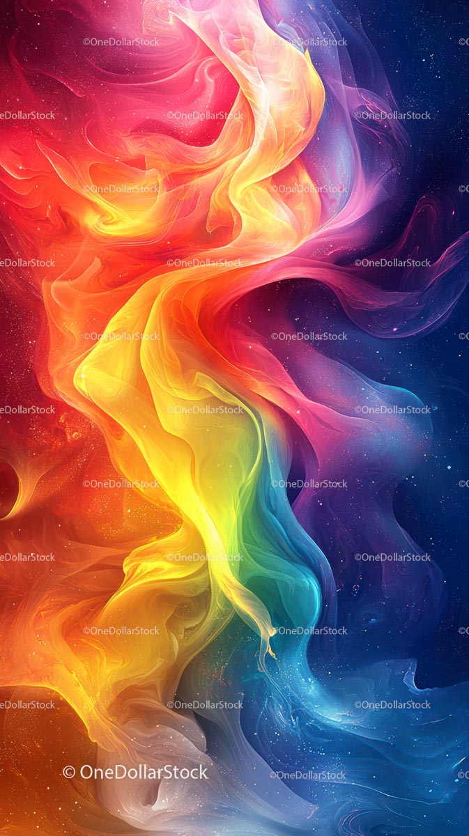 Vibrant Abstract Smoke Swirls and Colorful Liquid Art