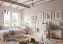 Bright Children's Bedroom with White Furniture and Colorful Toy Toys