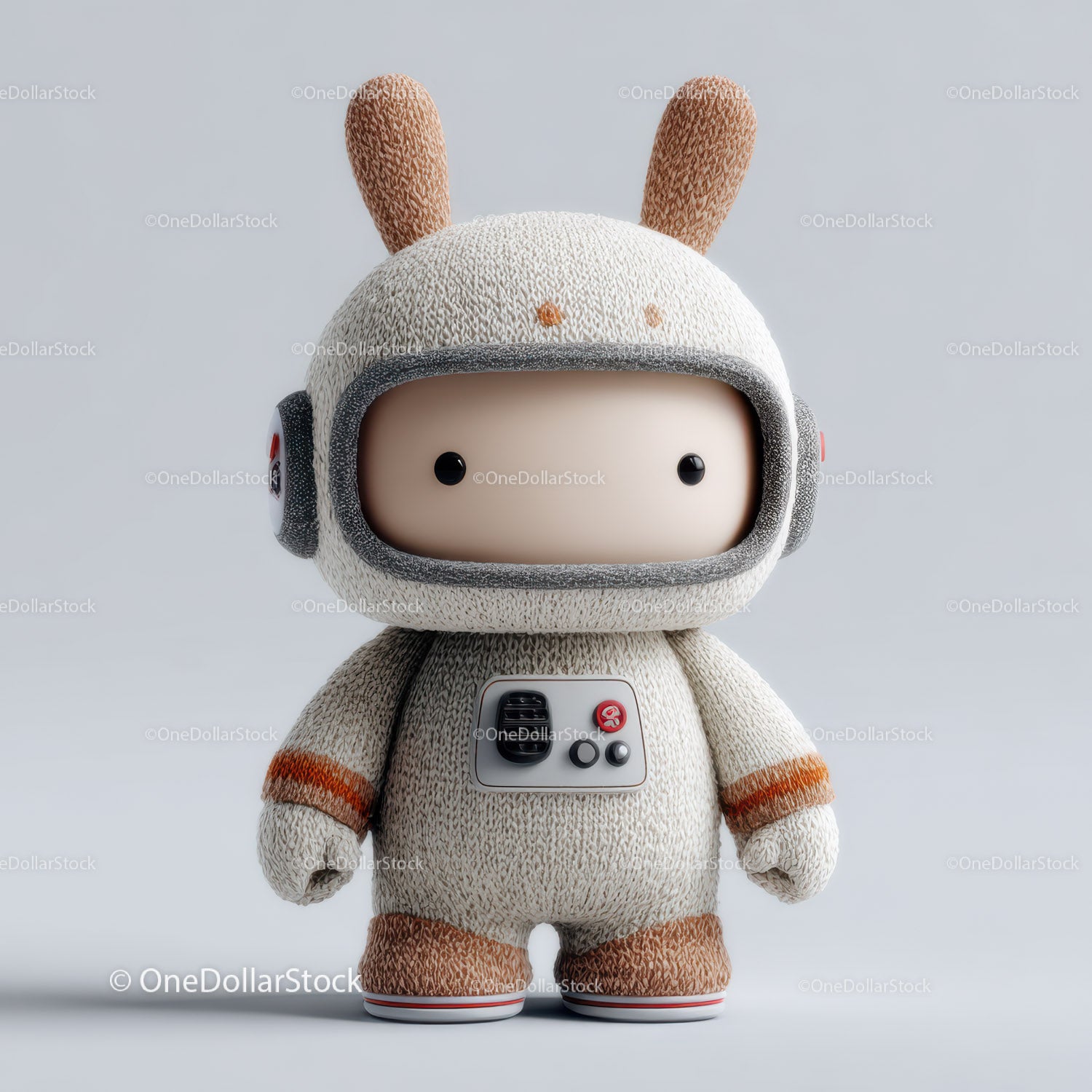 Cute Bunny Eared Robot Toy with Wheels for Kids and Play