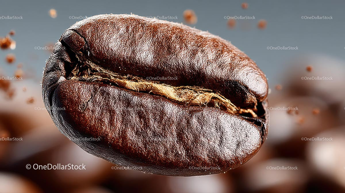 Flying Coffee Beans in Motion on a Dark Background