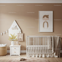 Cozy Nursery Room with Baby Crib and Wall Art Decor