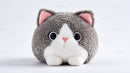 Cute Gray and White Plush Bunny with Big Eyes