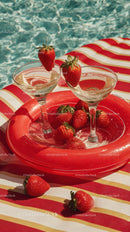 Refreshing Strawberry Cocktails by Poolside on Summer Day