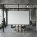 Modern office meeting room with blank presentation board