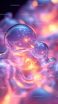 Colorful Iridescent Soap Bubbles in Vibrant Dreamlike Scene