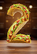 Number two made of tacos with fresh ingredients