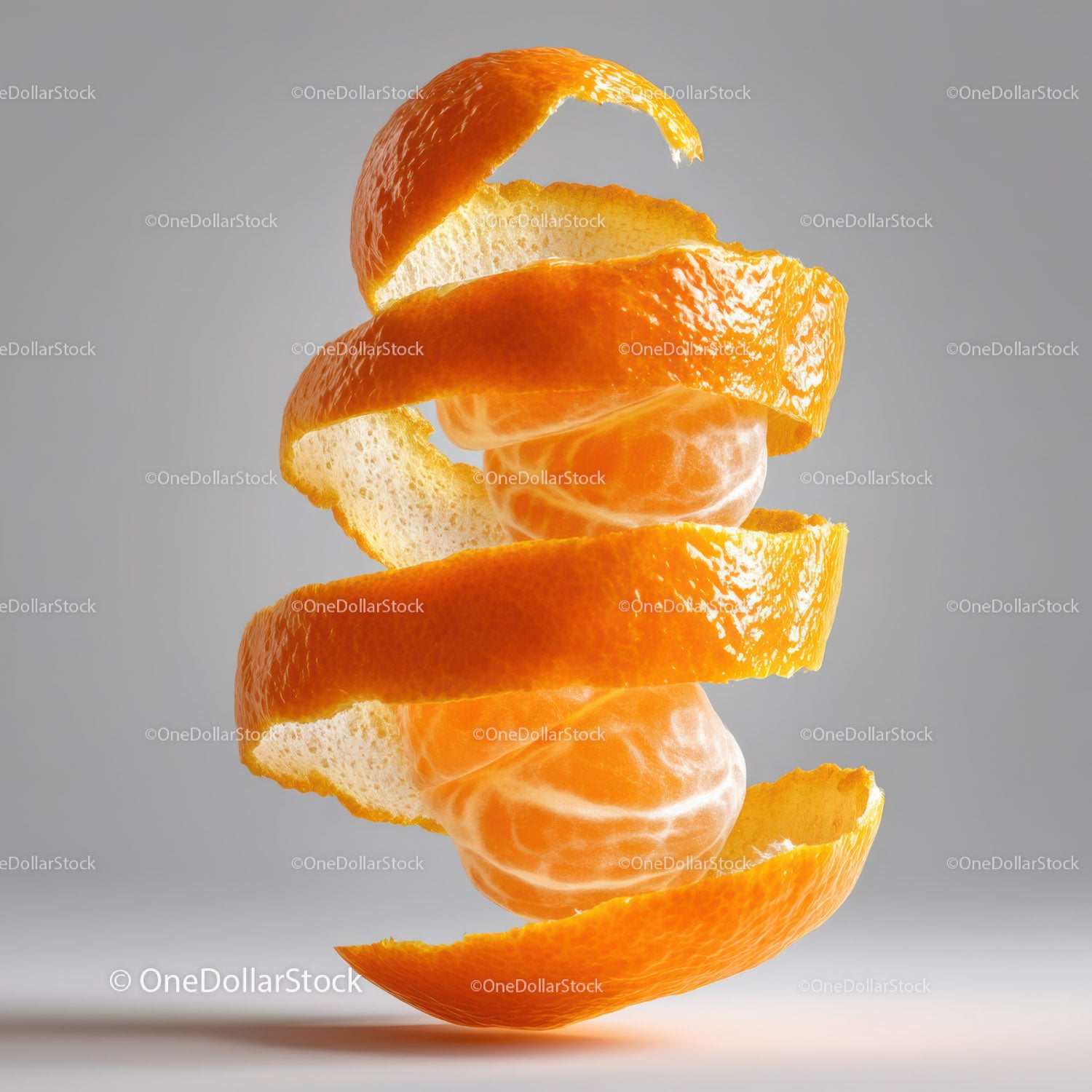 Vibrant Orange Peel Slices and Juicy Orange Segments Floating