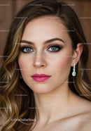 Portrait of a Woman with Bright Blue Eyes and Glamorous Makeup