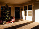 Cozy Christmas Decorated Porch with Tree and Gifts