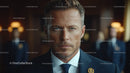 Professional Businessman with Intense Gaze in Formal Suit