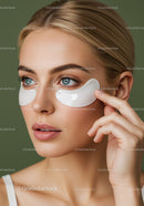 Close-up of Woman Applying Eye Patches for Skincare Beauty