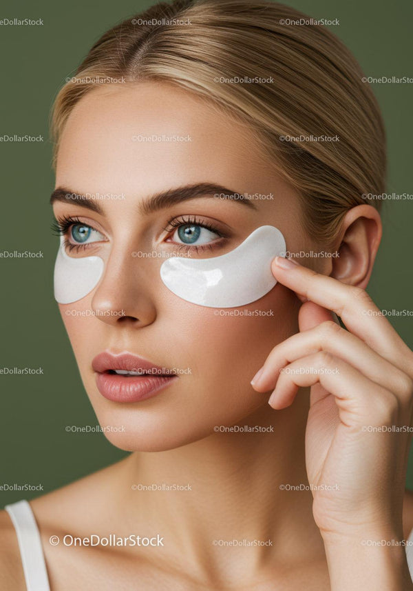Close-up of Woman Applying Eye Patches for Skincare Beauty