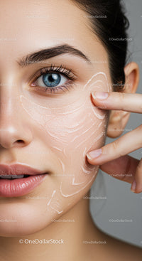 Close-up of Woman Applying Facial Moisturizer for Healthy Skin