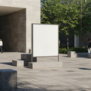 Empty advertising board in modern urban plaza