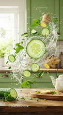 Fresh cucumber ginger infusion with mint splash