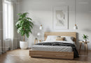 Minimalist Bedroom with Monstera and Stylish Decor in Bright Natural Light
