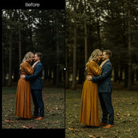 color grading preview with Moody Autumn Wedding LUT Pack