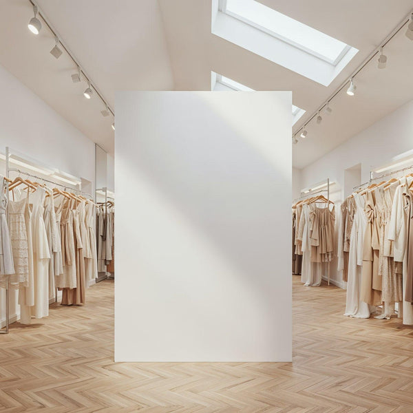 Minimalist Clothing Boutique with Soft Neutral Tones JPG Mockup Image