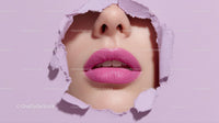 Captivating Female Portrait with Vibrant Pink Lipstick