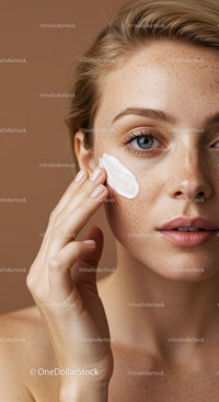 Close-Up of Woman Applying Skincare Cream for Flawless Skin
